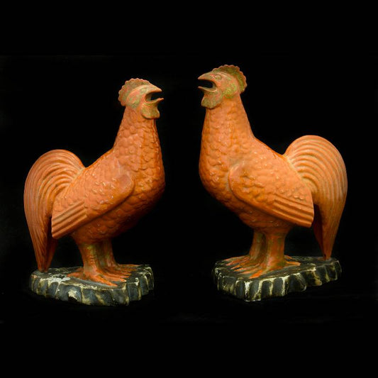 Couple of roosters in Kakiemon porcelain