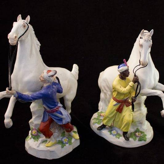 Pair of raiders in Meissen porcelain