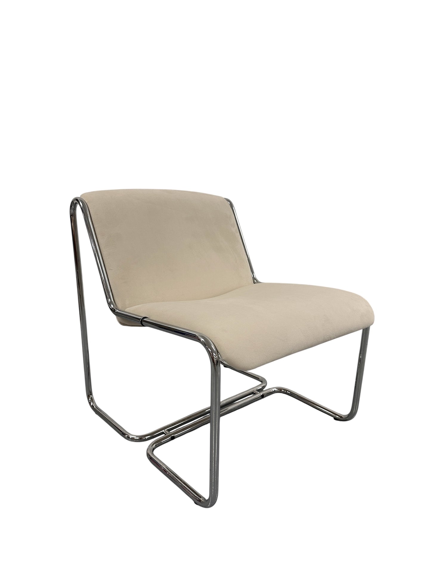Italian Chrome Cantilever Chair, 1970s–80s