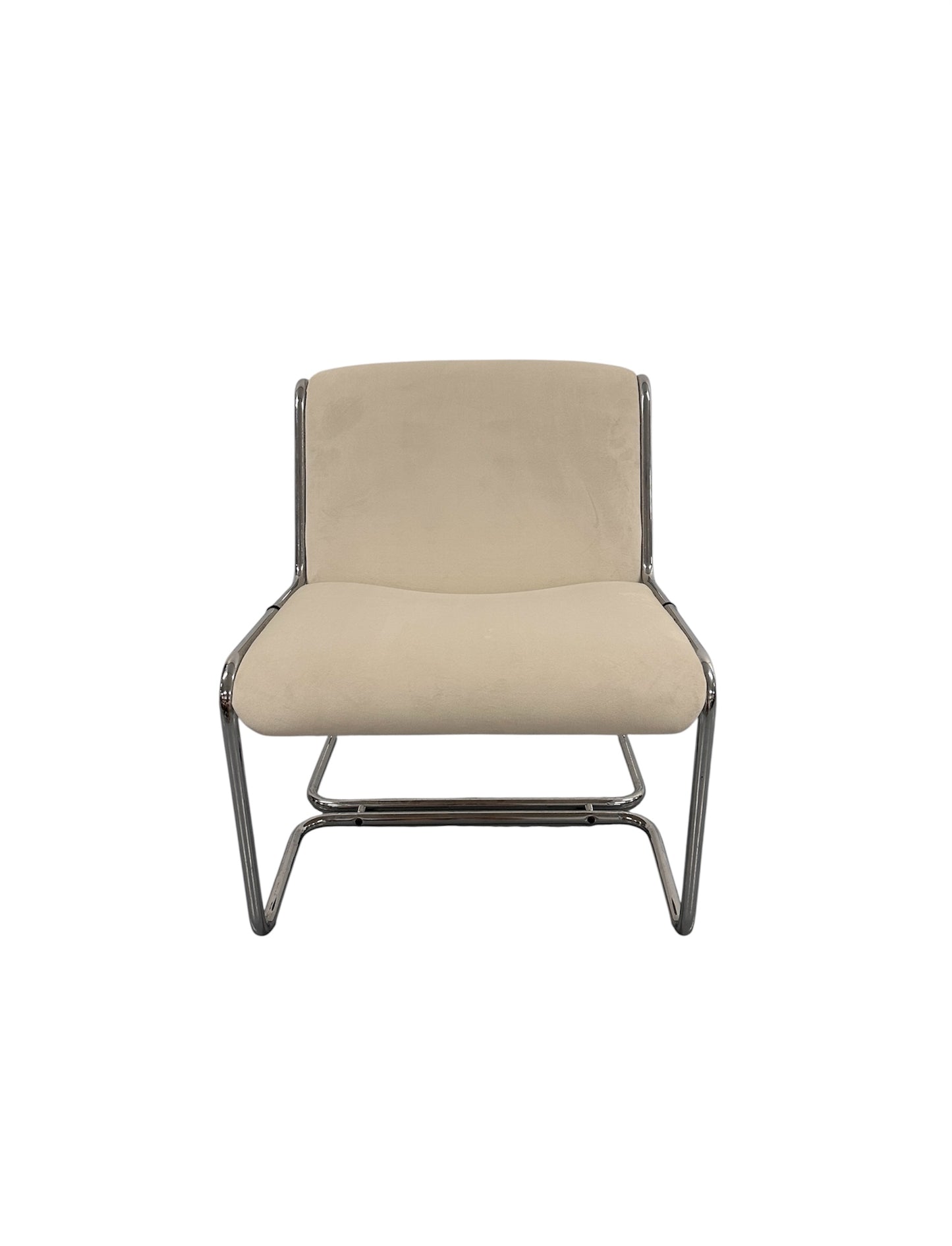 Italian Chrome Cantilever Chair, 1970s–80s