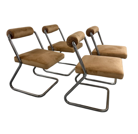 Conjunto de 4 Cadeiras Italianas Cantilever, anos 70