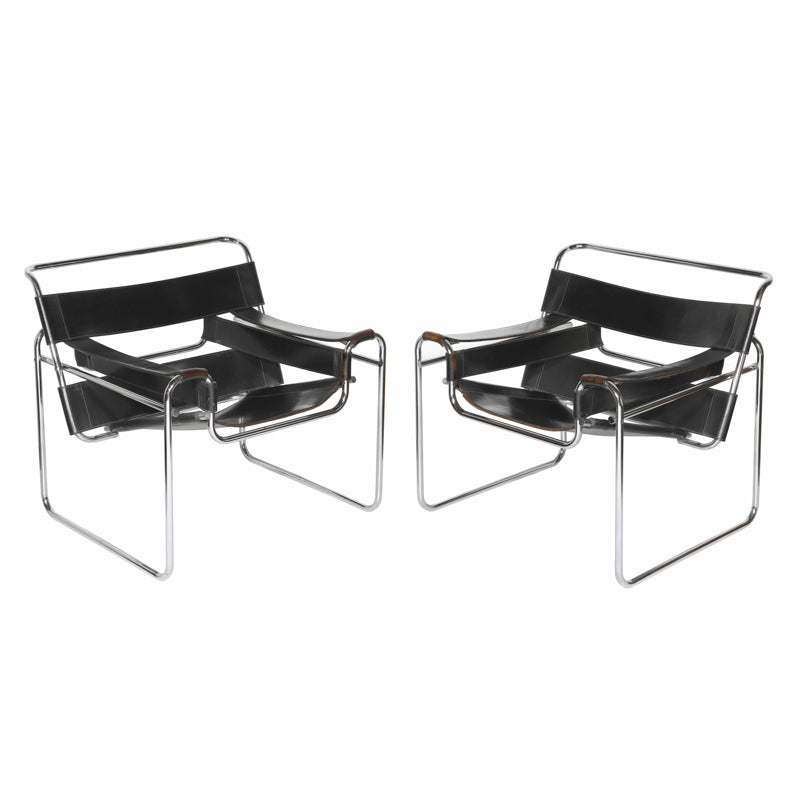 PAIR OF ARMCHAIRS IN THE WASSILY MODEL BY MARCEL BREUER