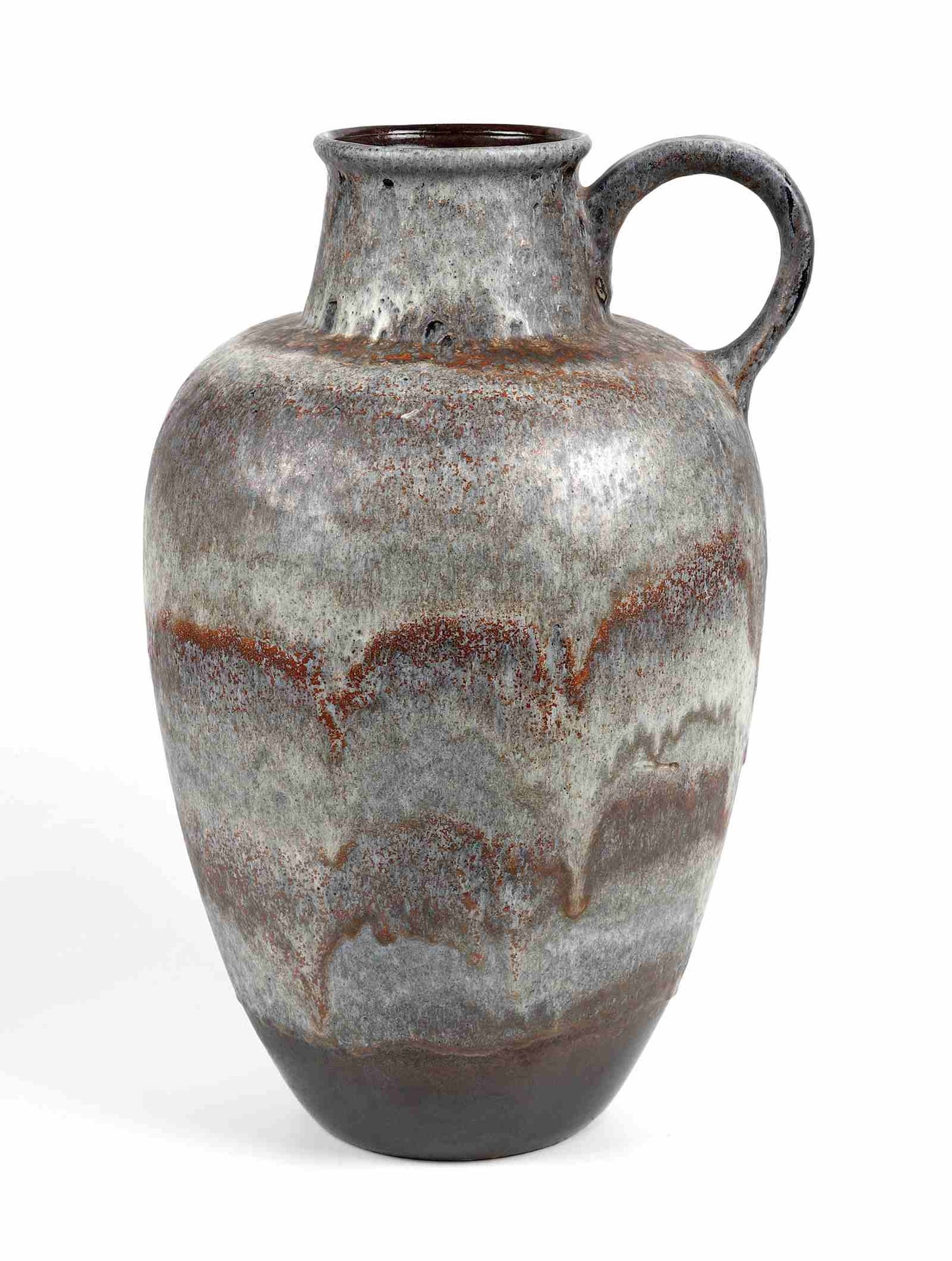 WEST GERMANY LARGE VASE IN FAT LAVA CERAMIC