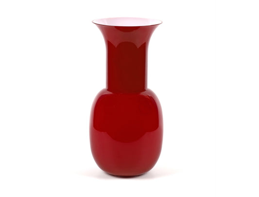 RED MURANO GLASS VASE BY AURELIANO TOSO