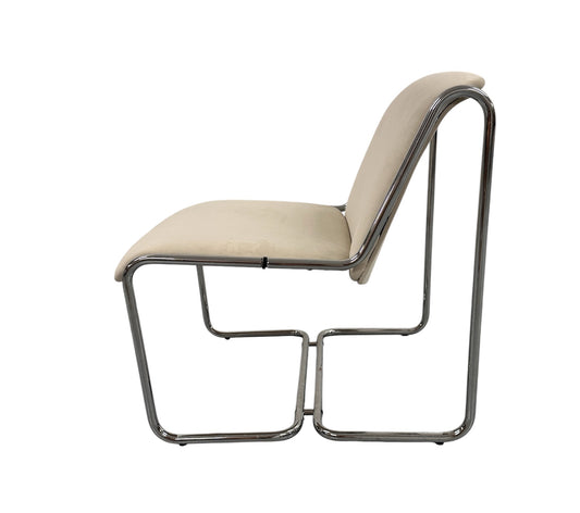 Cadeira Italiana Cromada em Balanço, anos 70–80