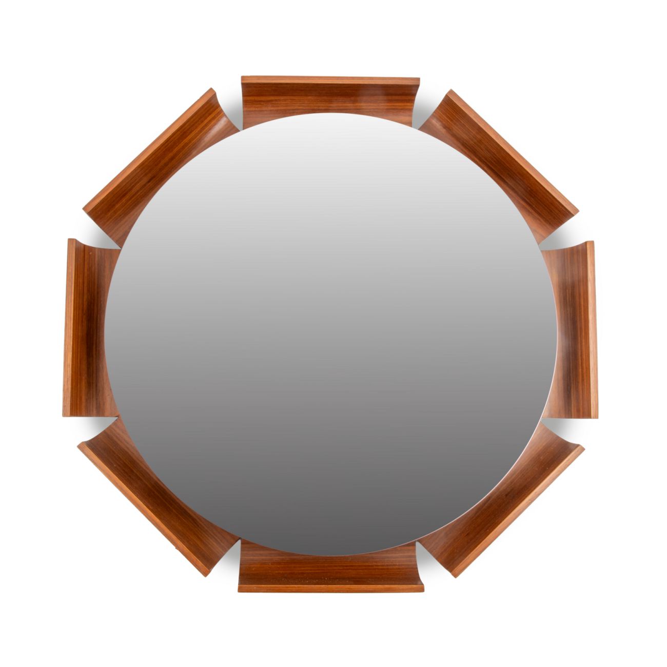 BACKLIT MIRROR IN TEAK WOOD BY I.S.A. BERGAMO