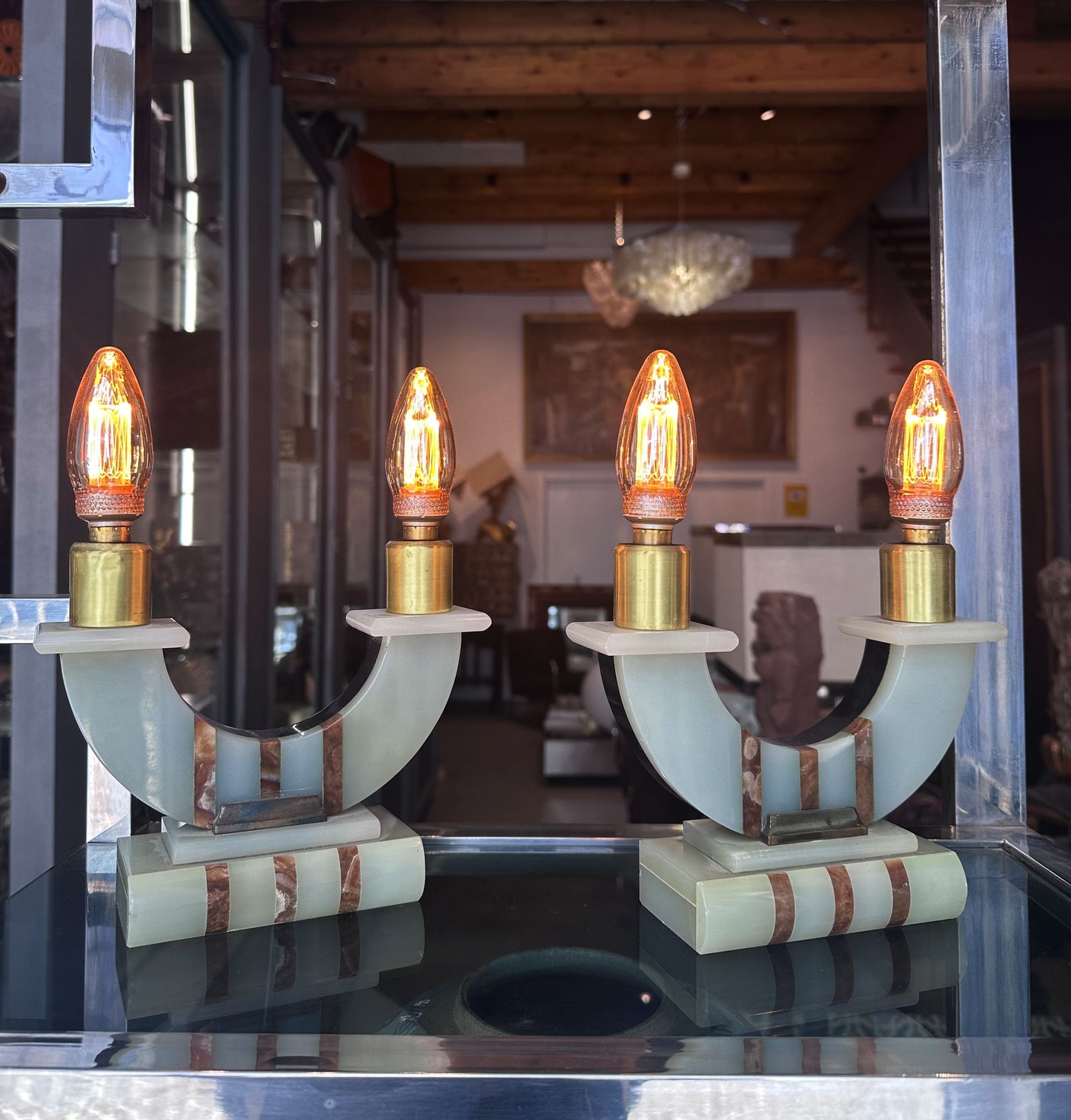 PAIR OF ART DECO TABLE LAMPS