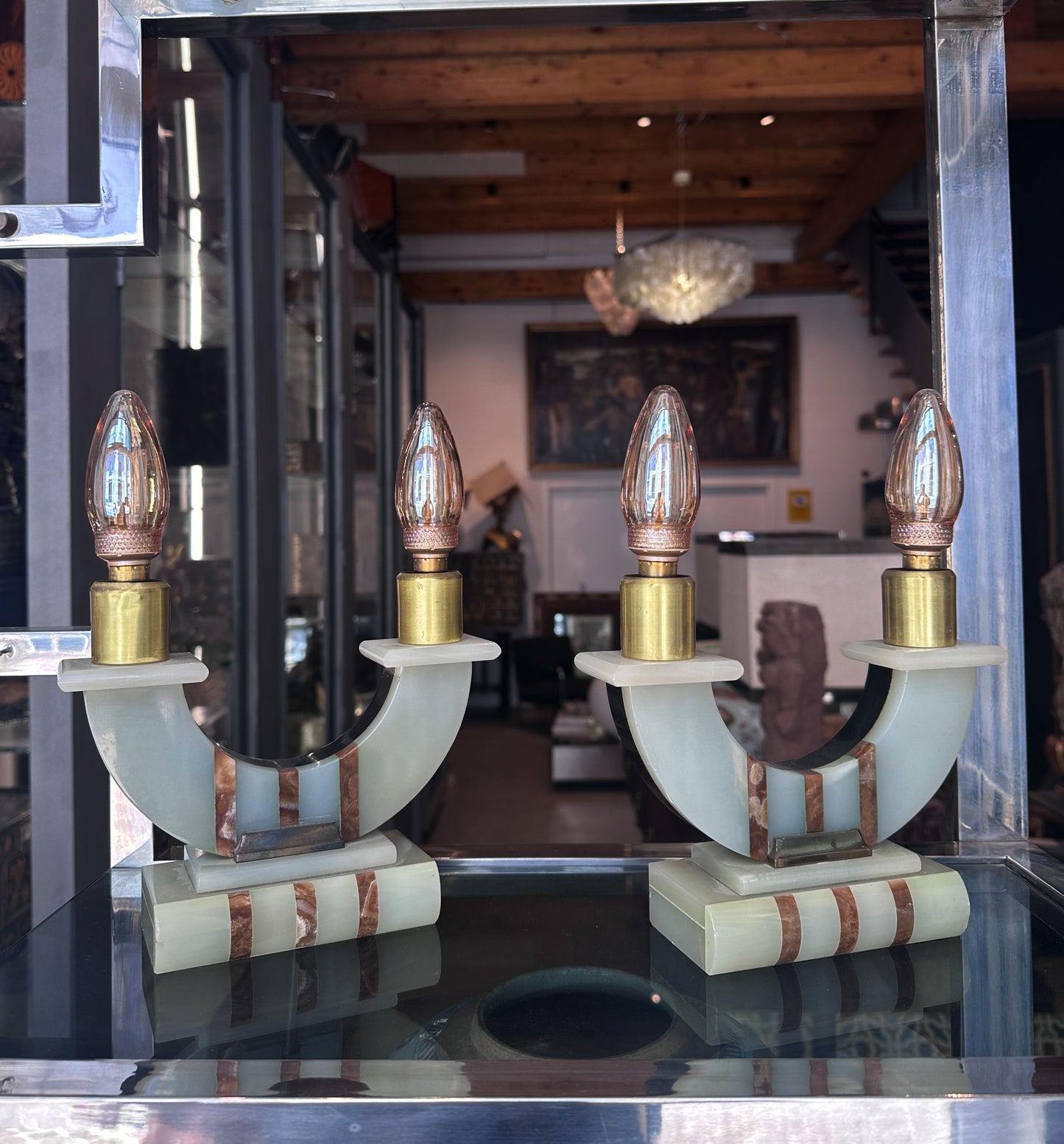 PAIR OF ART DECO TABLE LAMPS