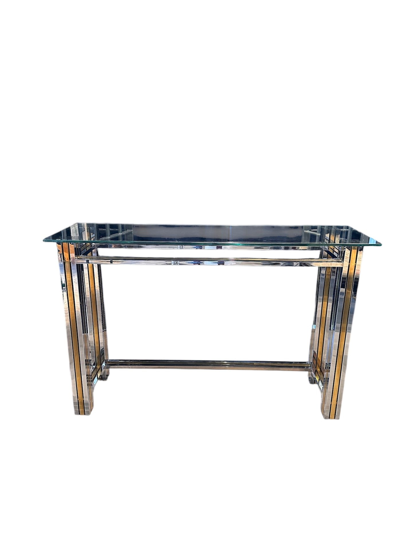 Consola italiana em latão e cromado.