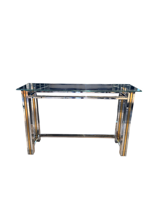 Consola italiana em latão e cromado.
