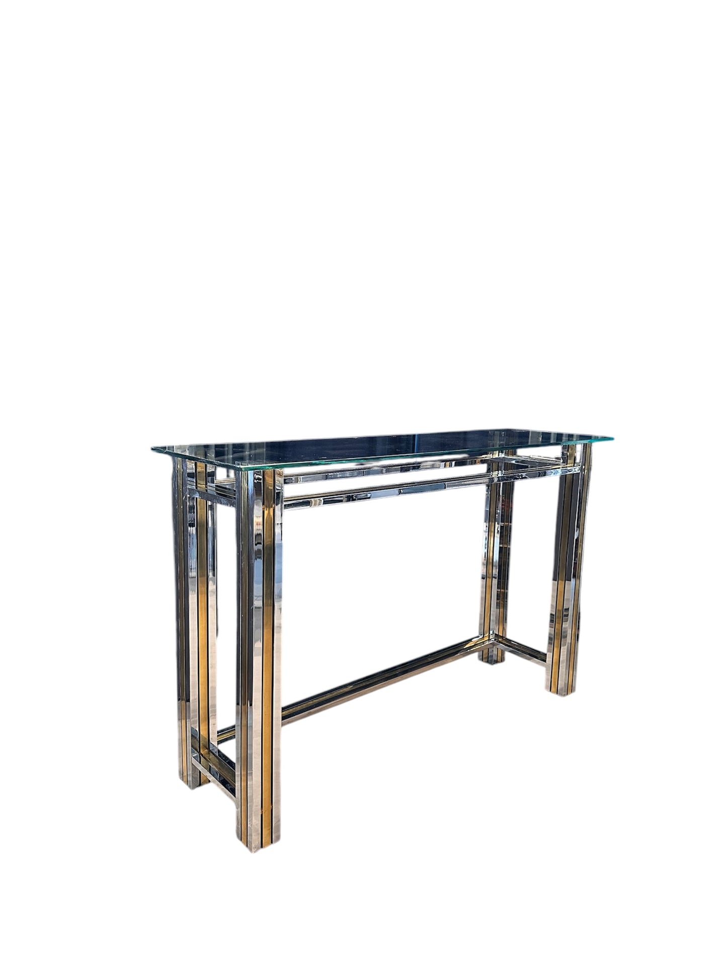 Consola italiana em latão e cromado.