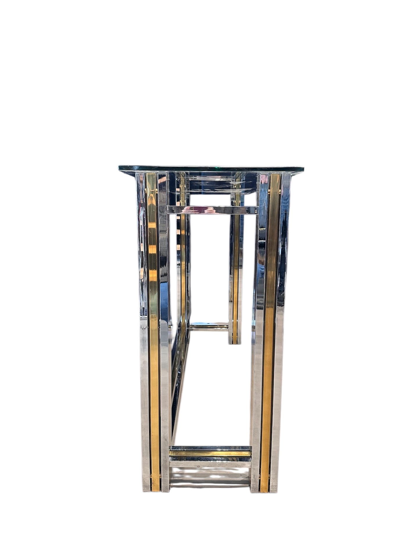 Consola italiana em latão e cromado.