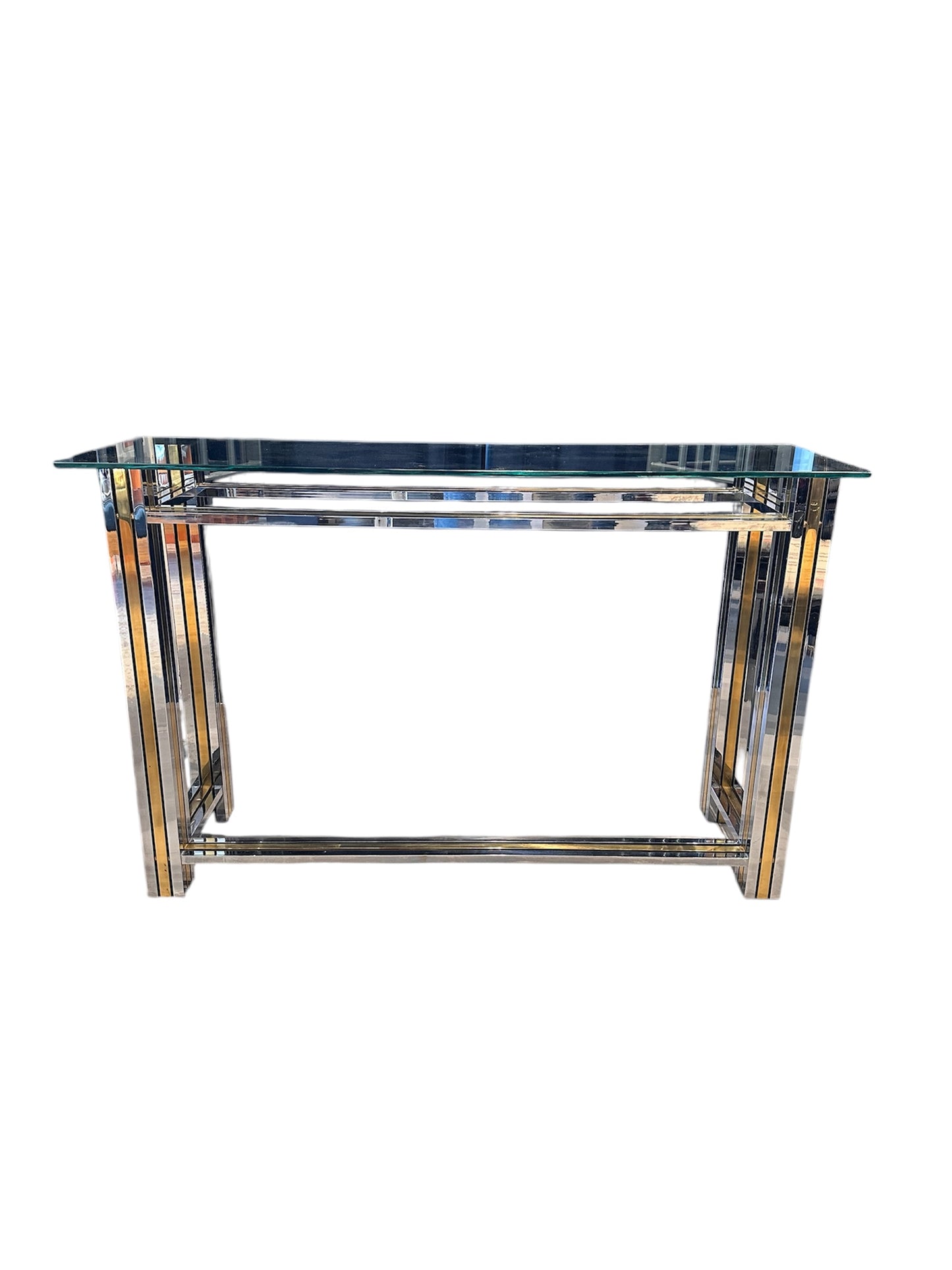 Consola italiana em latão e cromado.