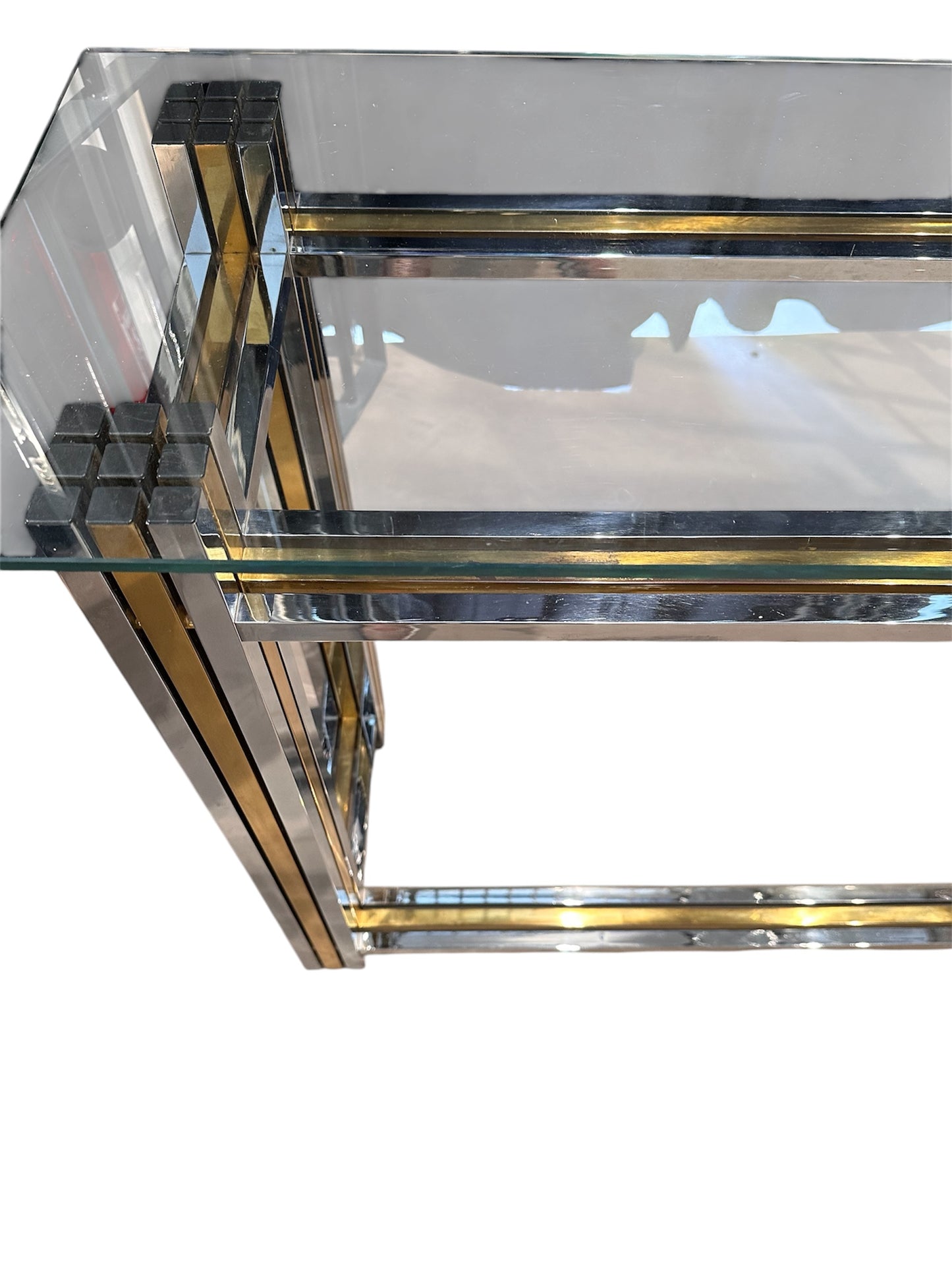 Consola italiana em latão e cromado.