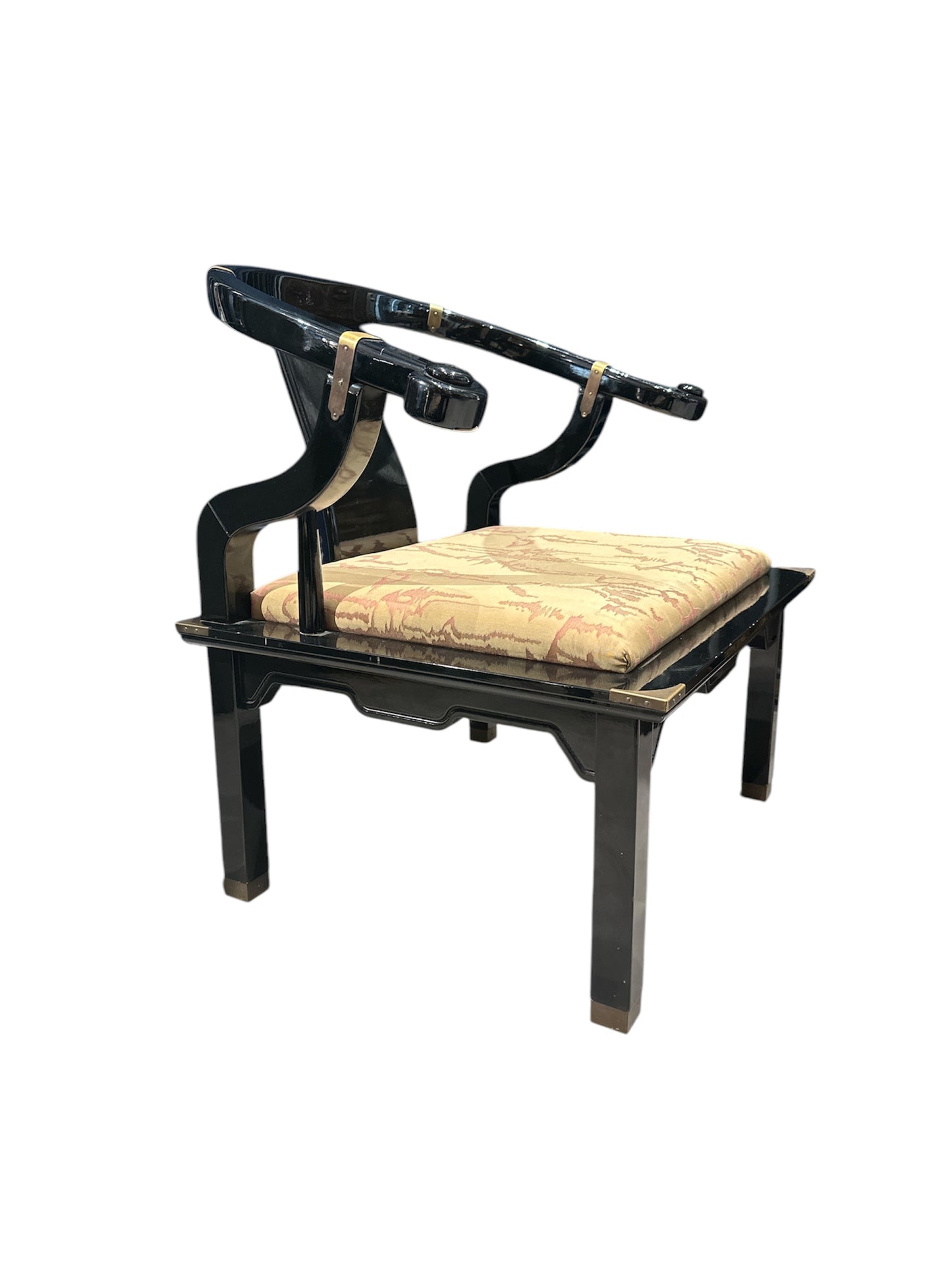 Par de cadeiras chinesas vintage estilo ferradura, anos 60