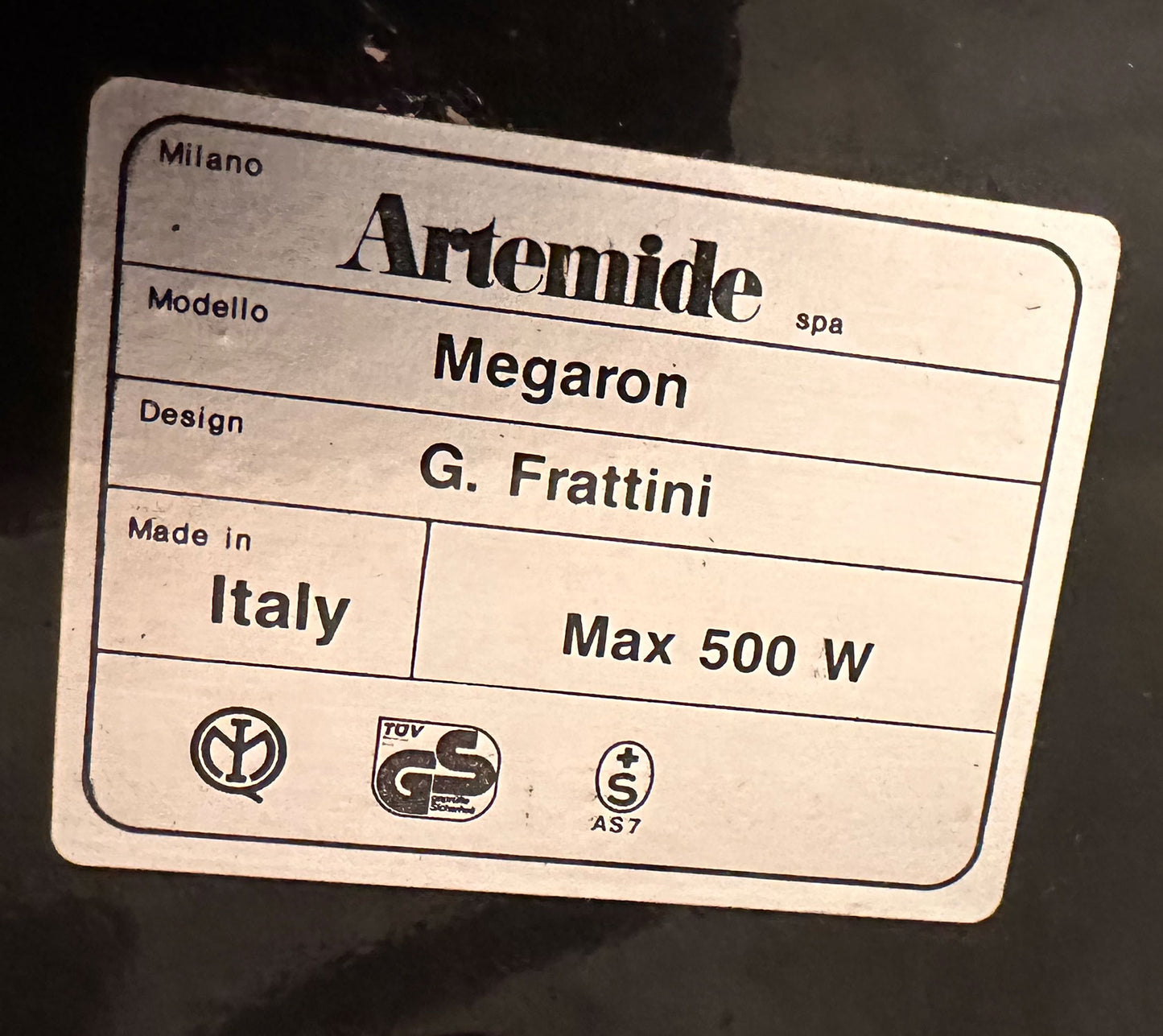 MEGARON FLOOR LAMP BY GIANFRANCO FRATTINI FOR ARTEMIDE