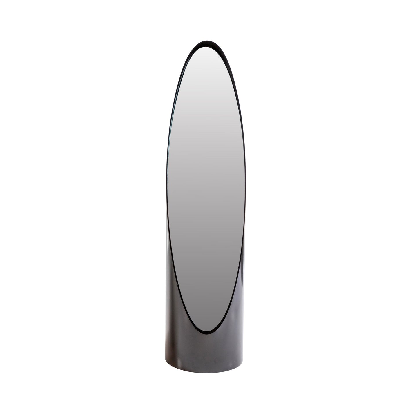 “Lipstick” Table Mirror in black, Italy, 1970s