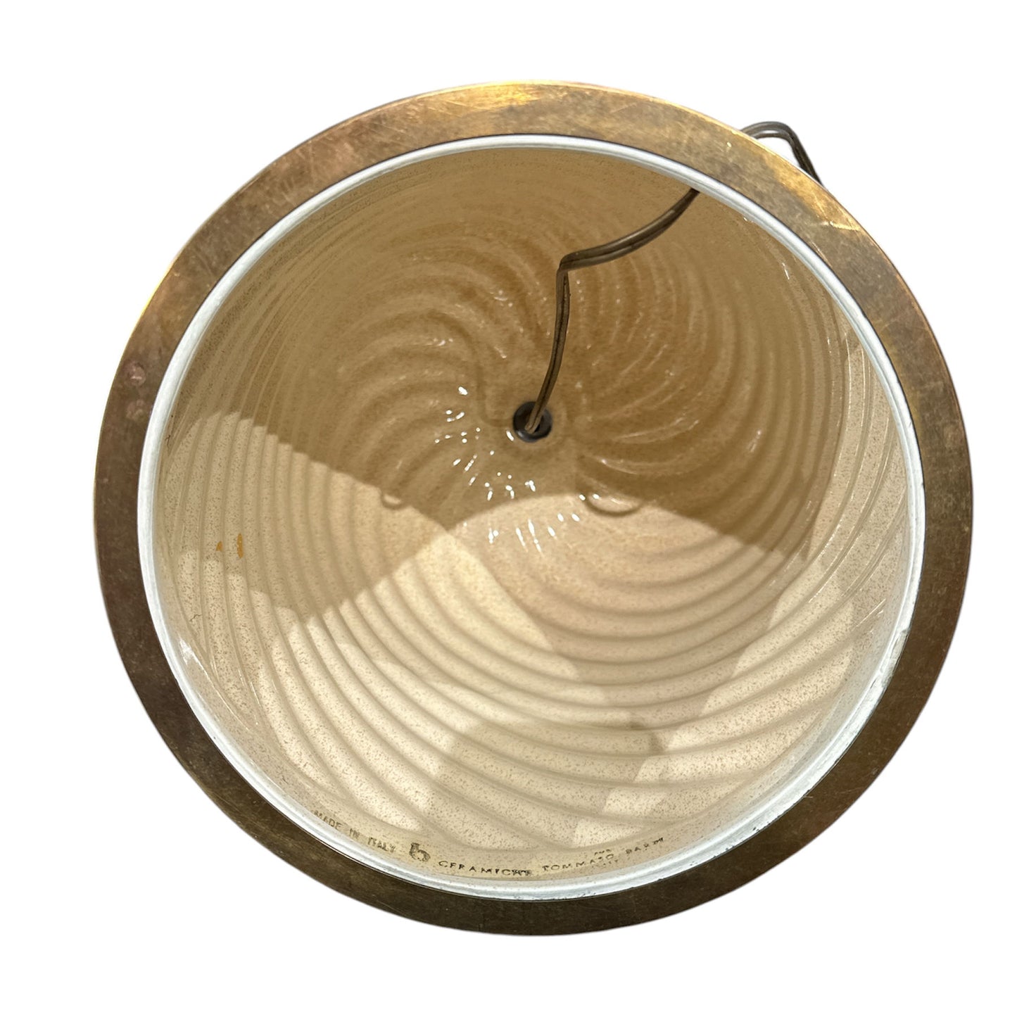 Candeeiro de mesa em cerâmica em tom creme por Tommaso Barbi, Itália, anos 70