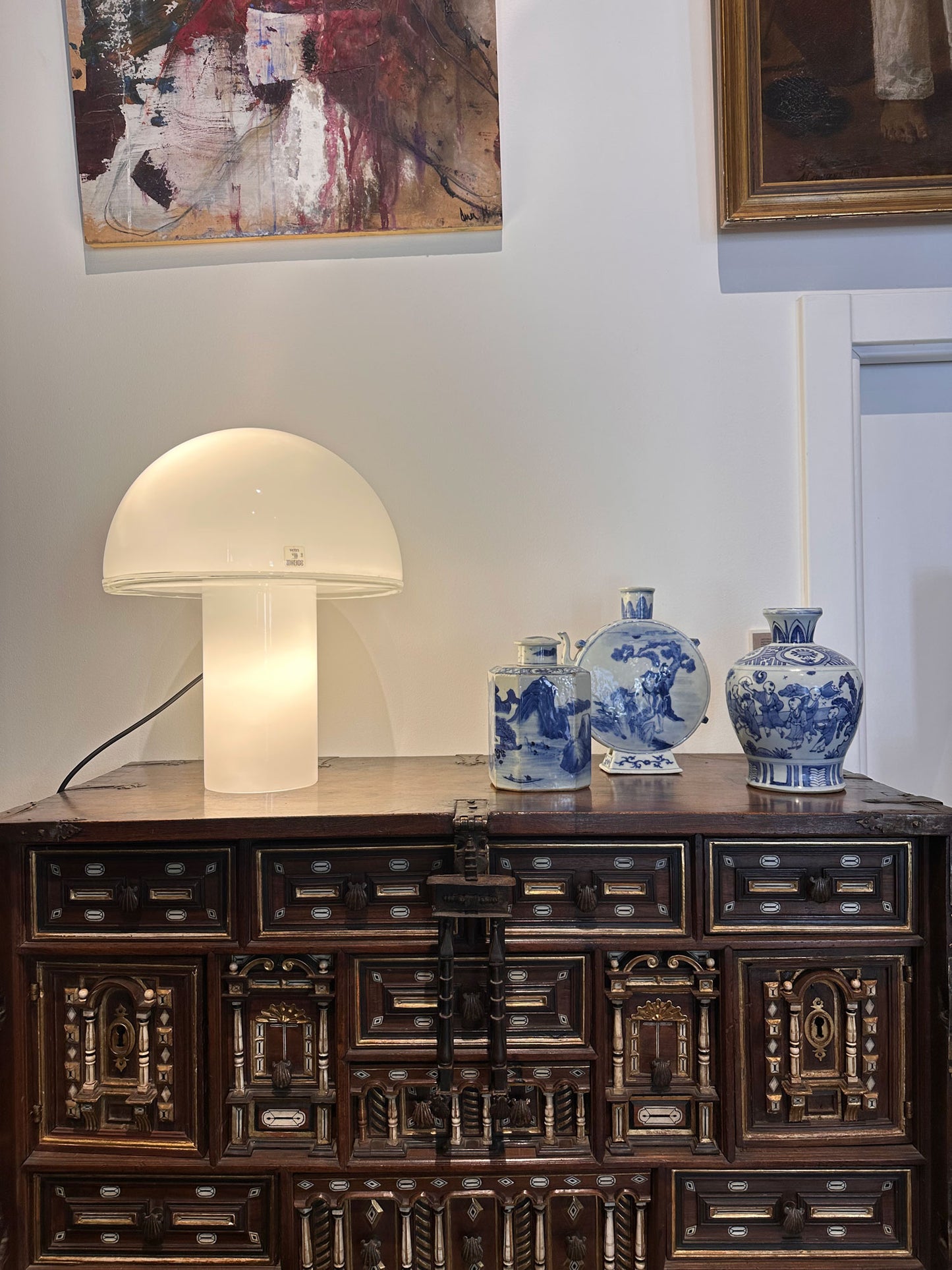 Large “Mushroom” Table Lamp in Vetri Murano Glass, Italy, 1970s