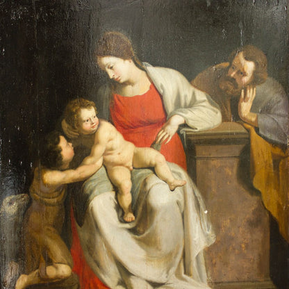 Flemish School ”Holy Family and St. baby John”