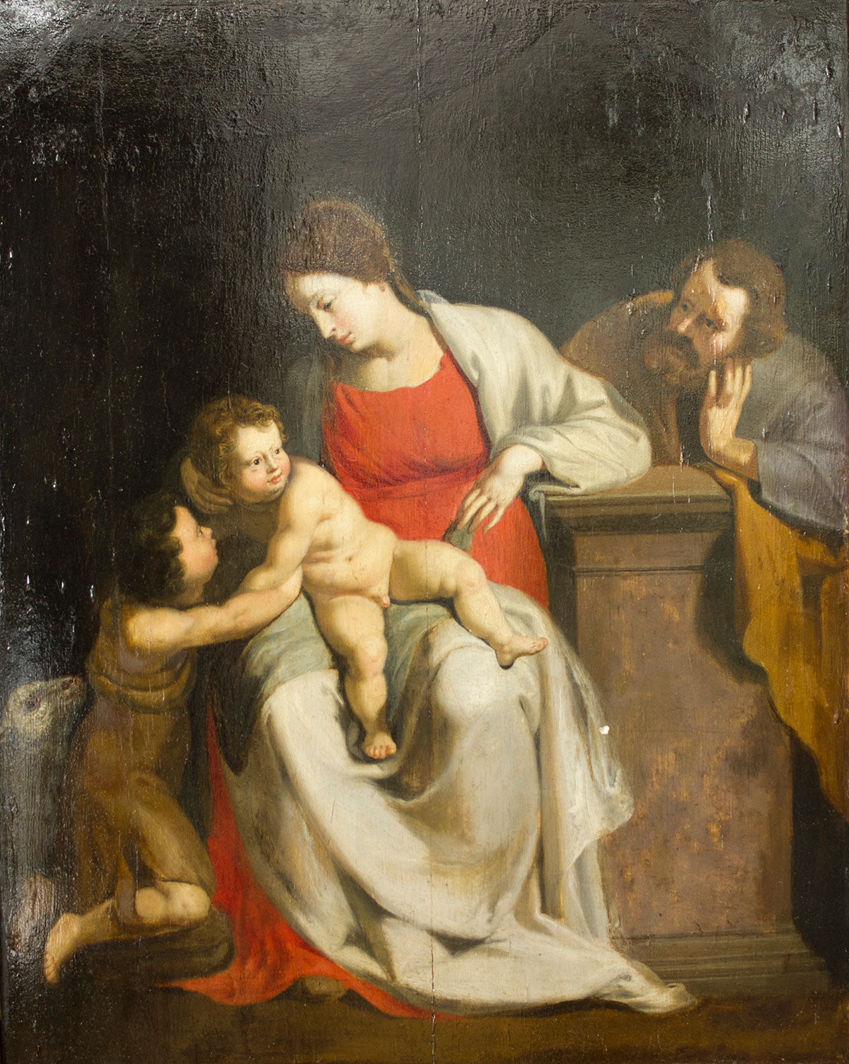 Flemish School ”Holy Family and St. baby John”