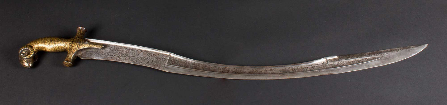 Ram-head-hilted Indian sword