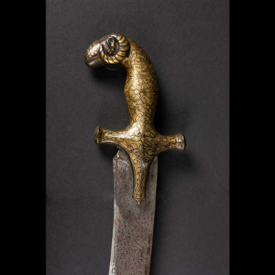 Ram-head-hilted Indian sword