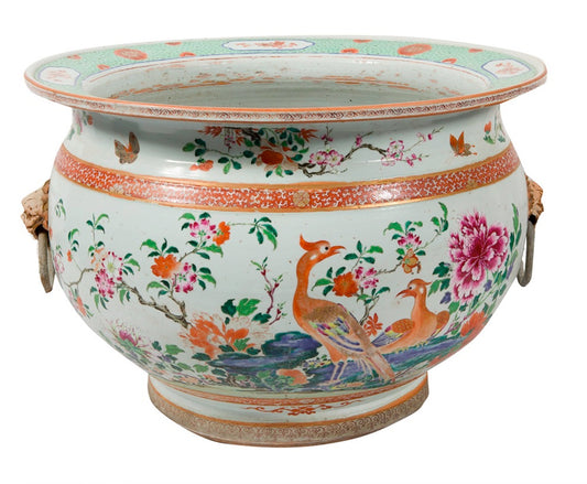 A large Chinese porcelain fishbowl for export. Qianlong