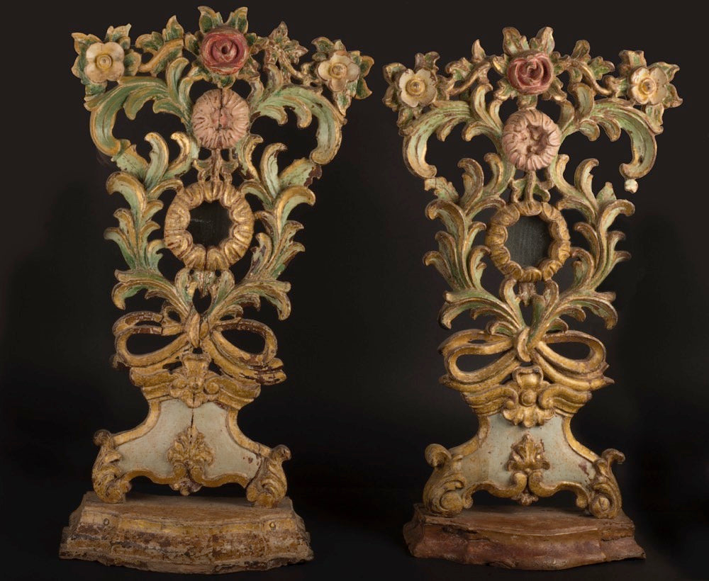 Pair of Brazilian altar pieces, 18th Century