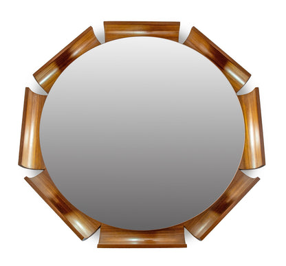 BACKLIT MIRROR IN TEAK WOOD BY I.S.A. BERGAMO