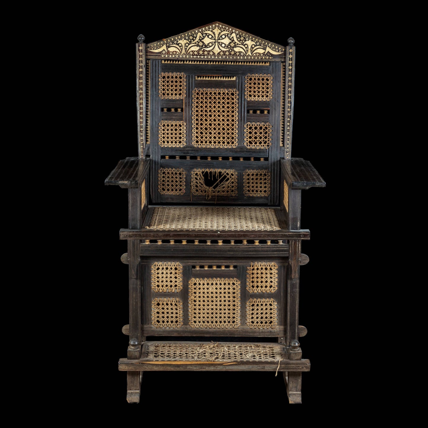 Ebony Indo-Afro-Portuguese Armchair, 17th Century
