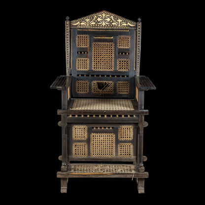 Ebony Indo-Afro-Portuguese Armchair, 17th Century