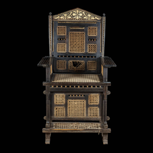 Ebony Indo-Afro-Portuguese Armchair, 17th Century