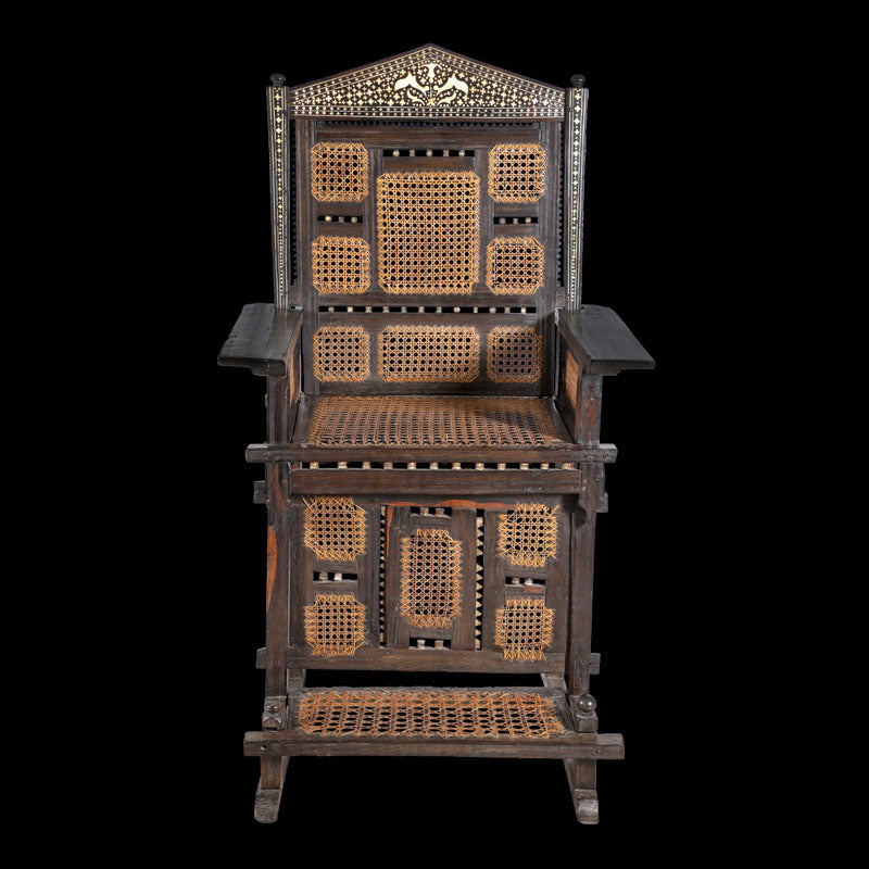 Ebony Indo-Afro-Portuguese armchair