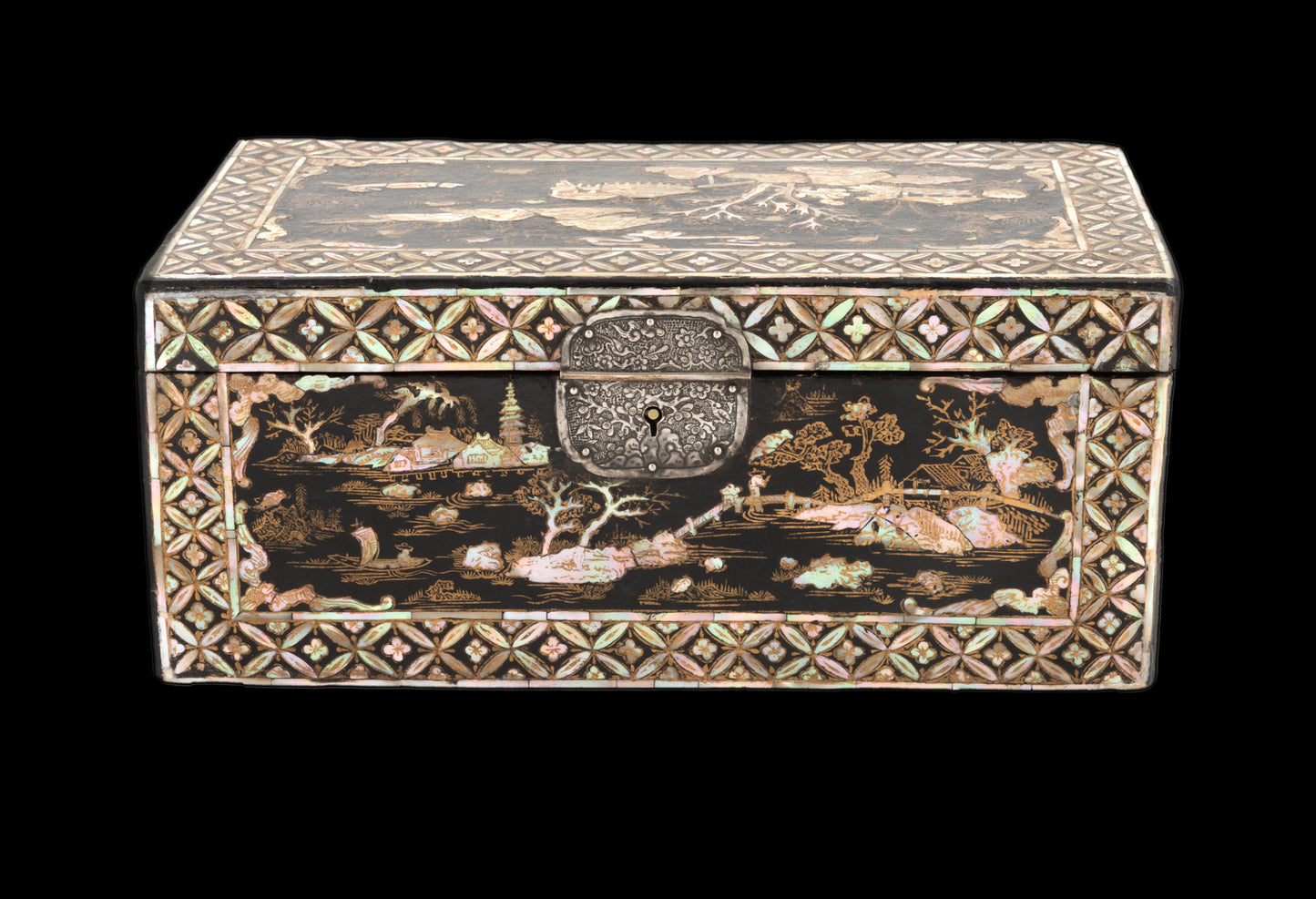 Caixa Lacada Ornamentada, Japão, Período Edo