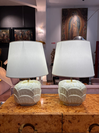 Pair of Ceramic Table Lamps, Costa for Tommaso Barbi, Italy, 1970s