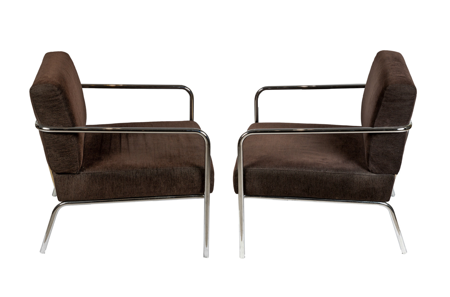 PAIR OF BROWN ITALIAN ARMCHAIRS