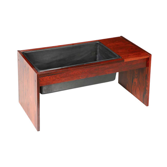 ROSEWOOD TABLE WITH FLOWER POT