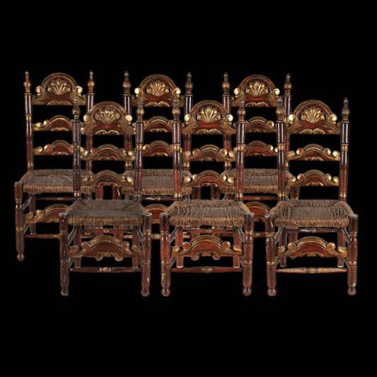 Set of six chairs, Spain, 18th century