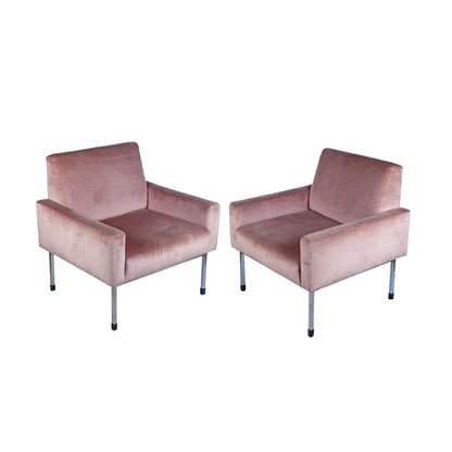 PAIR OF ARMCHAIRS IN THE STYLE OF GEORGE NELSON FOR HERMAN MILLER