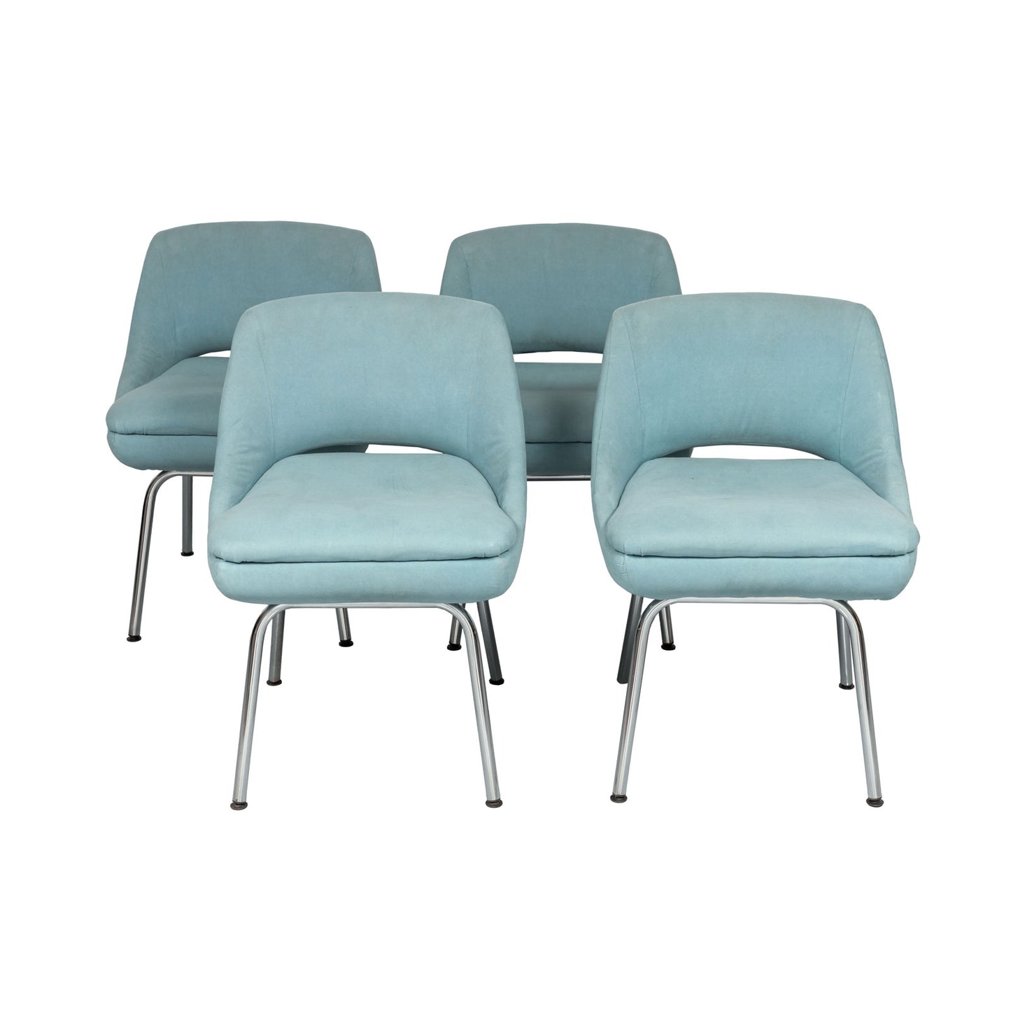 SETS OF 4 CHAIRS BLUE VELVET