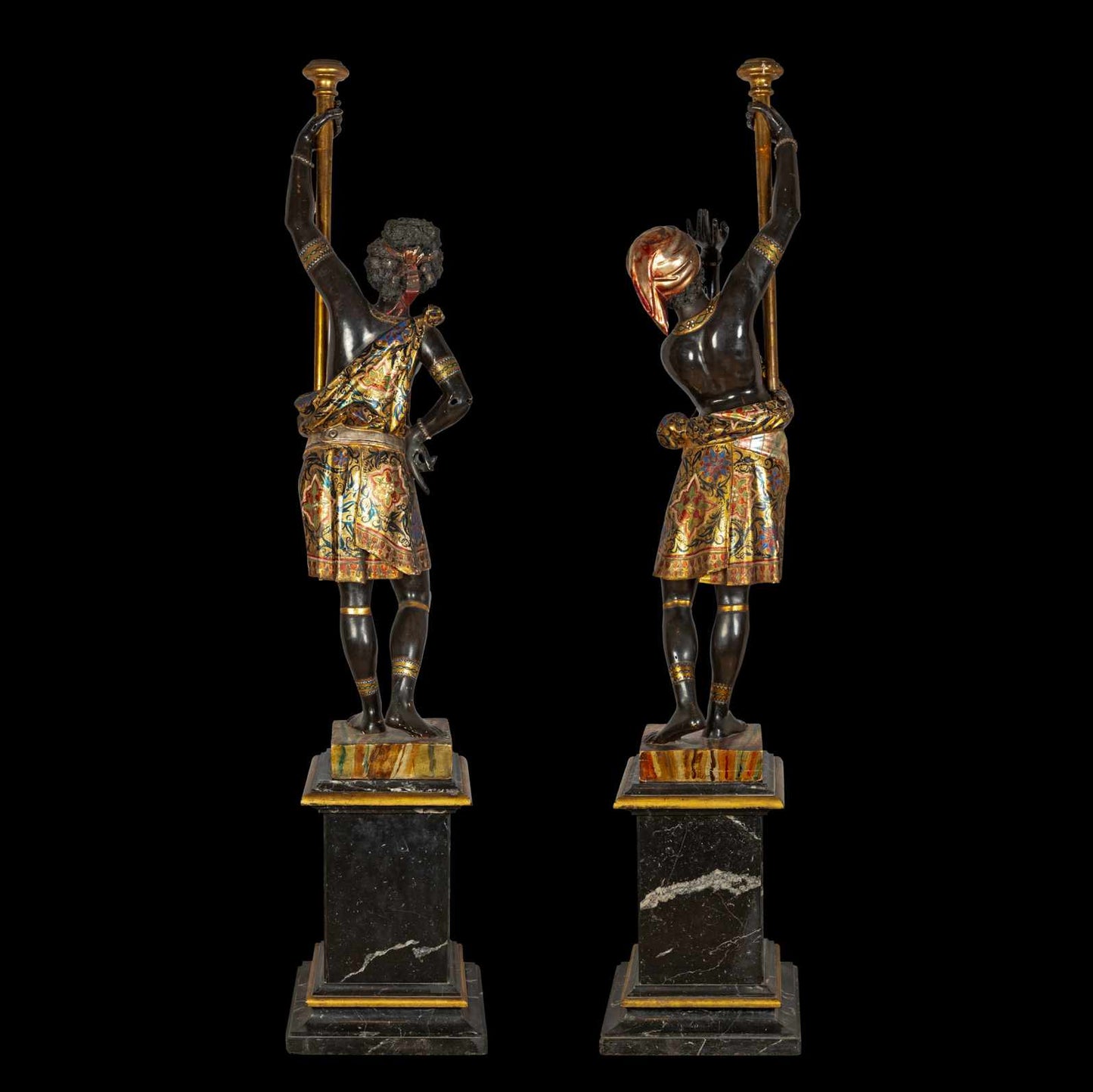 Pair Italian Venetian Blackamoor Figures