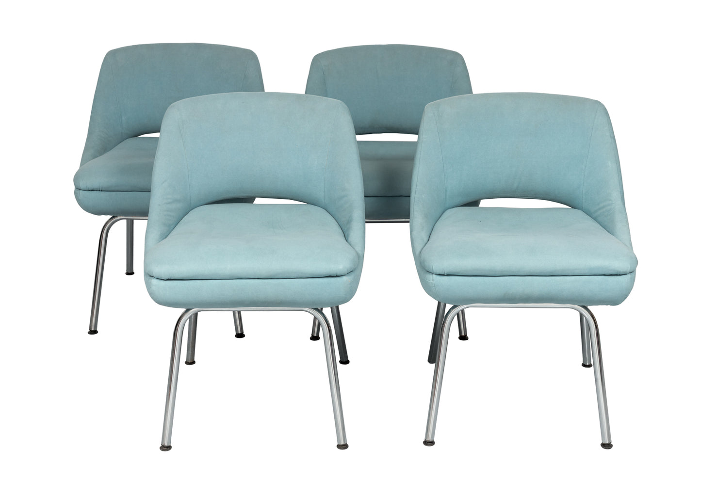 SETS OF 4 CHAIRS BLUE VELVET