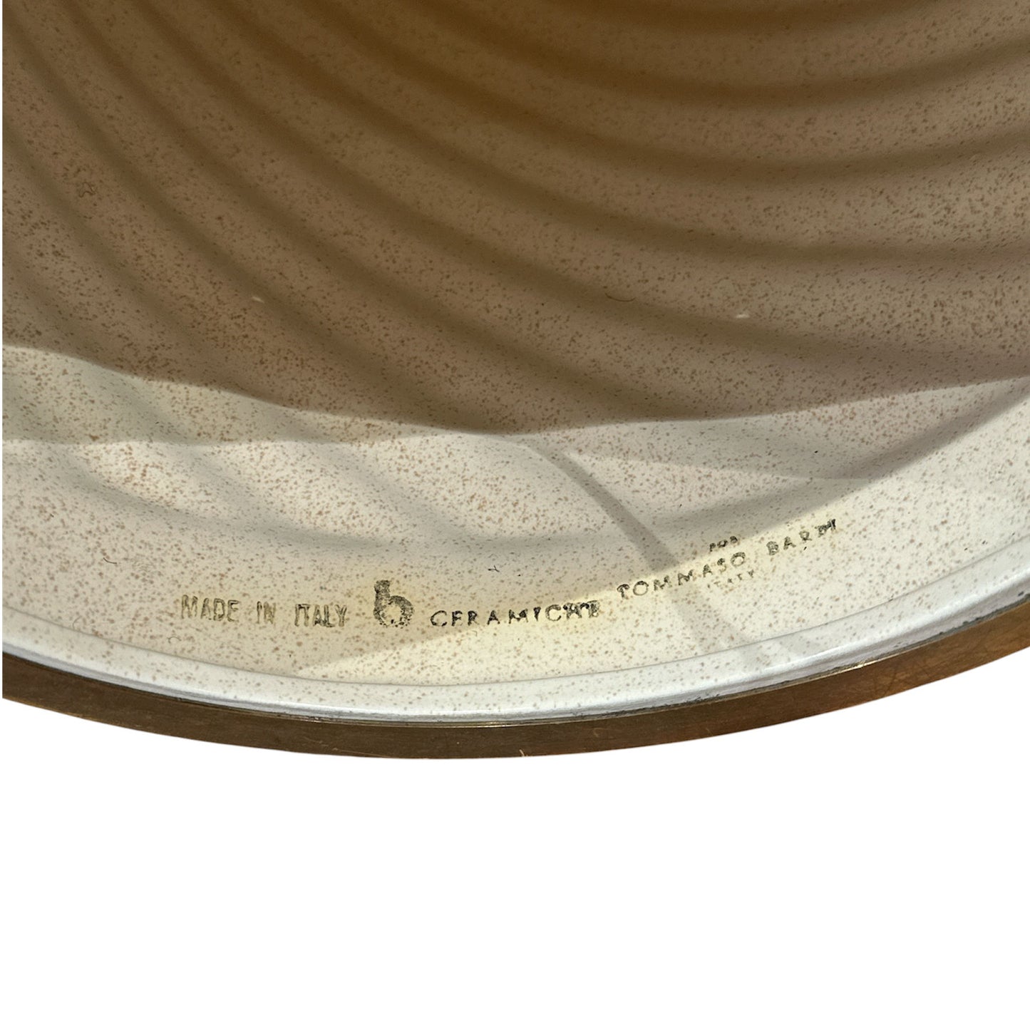 Candeeiro de mesa em cerâmica em tom creme por Tommaso Barbi, Itália, anos 70