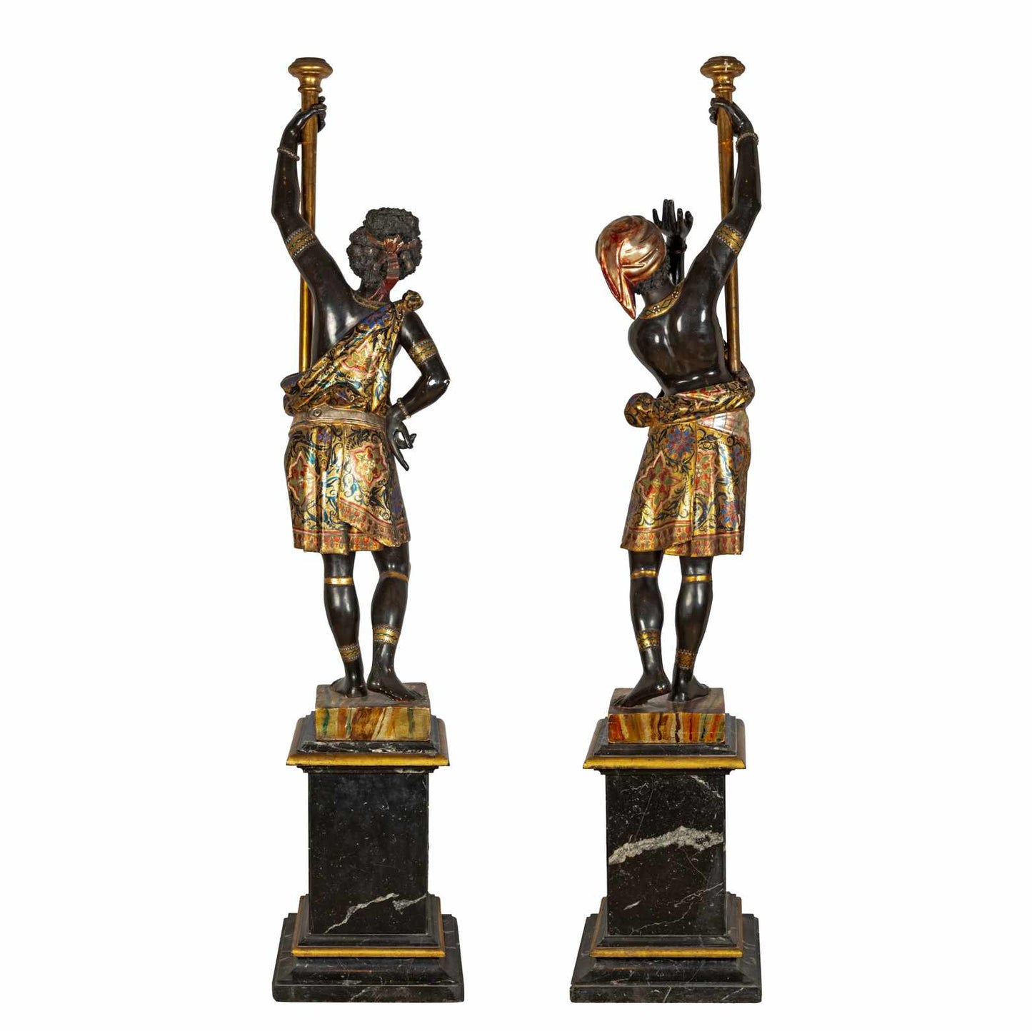 Pair Italian Venetian Blackamoor Figures